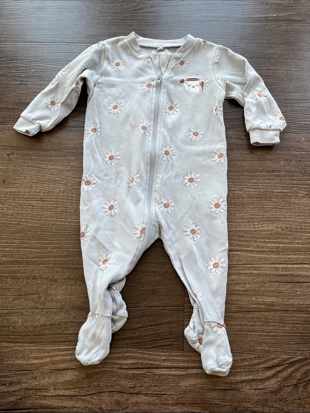 Pekkle Sweet Daisy Zip Front Baby One-Piece Size 6 Month
